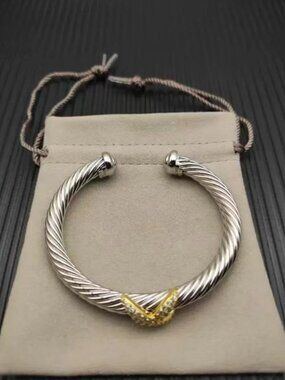 ✨ David Yurman Silver 7mm Single X Bracelet